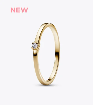 Pandora Era 14k Gold Micro Lab-grown Diamond Single Stone Ring