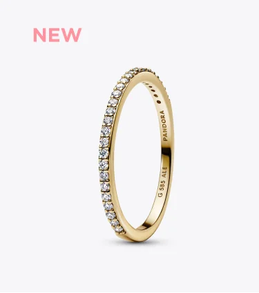 Pandora Era 14k Gold Micro Lab-grown Diamond Half Eternity Pavé Band Ring