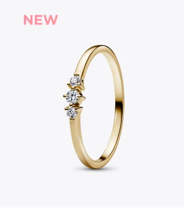 Pandora Era 14k Gold Micro Lab-grown Diamond Triple Stone Ring