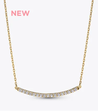 Pandora Era 14k Gold Micro Lab-grown Diamond Pavé Bar Necklace