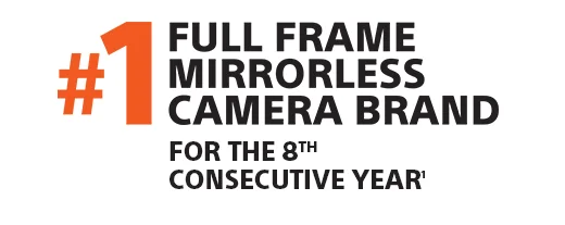 #1 FULL FRAME MIRRORLESS CAMERA BRAND FOR THE 8TH CONSECUTIVE YEAR(1)