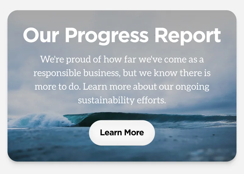 Our Progress Report. We're proud of how far we've come as a responsible business, but we know there is more to do. Learn more about our ongoing sustainability efforts. Learn More.