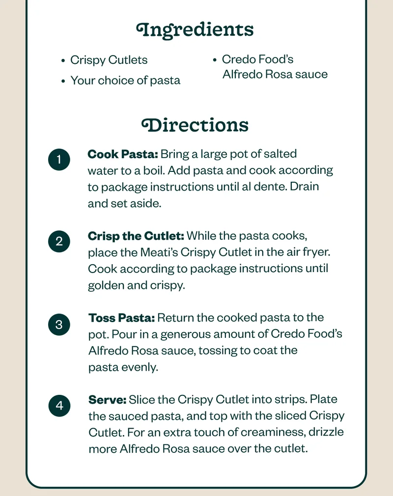 Crispy Cutlet Alfredo Rosa Pasta