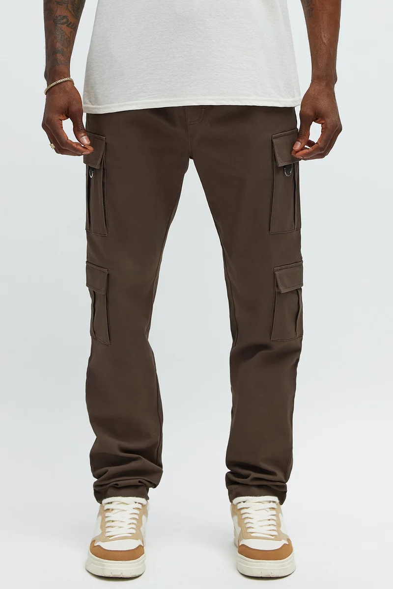Image of Slim Double It Cargo Pants - Brown