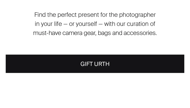 Find the perfect present for the photographer in you life - or yourself- with our curation of must-have camera gear, bag and accessories