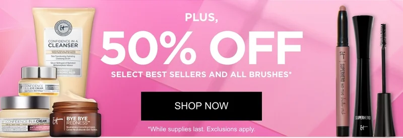 50% OFF SELECT BEST SELLERS AND ALL BRUSHES*