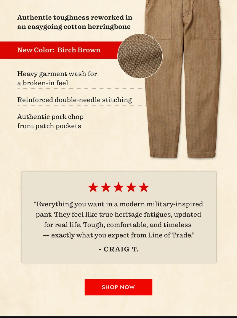 Herringbone Fatigue Pant