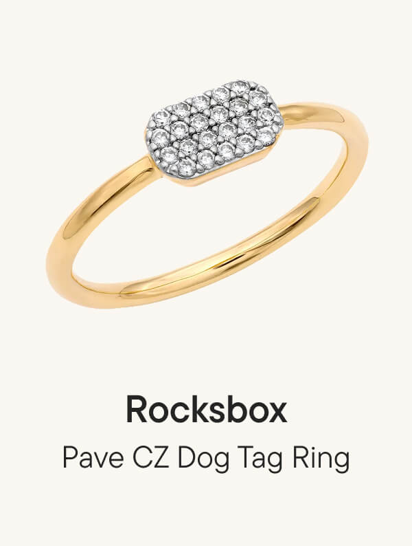 Pave CZ Dog Tag Ring