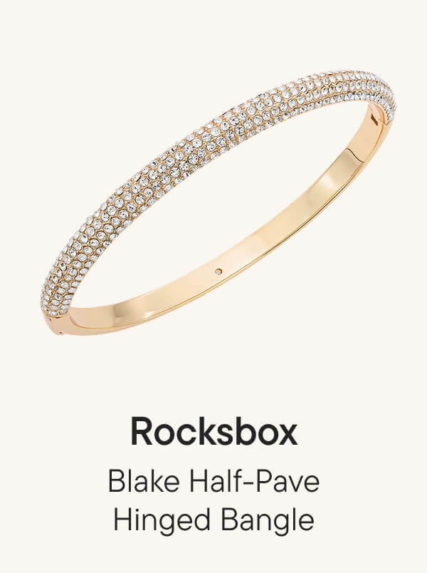 Blake Half-Pave Hinged Bangle in Gold