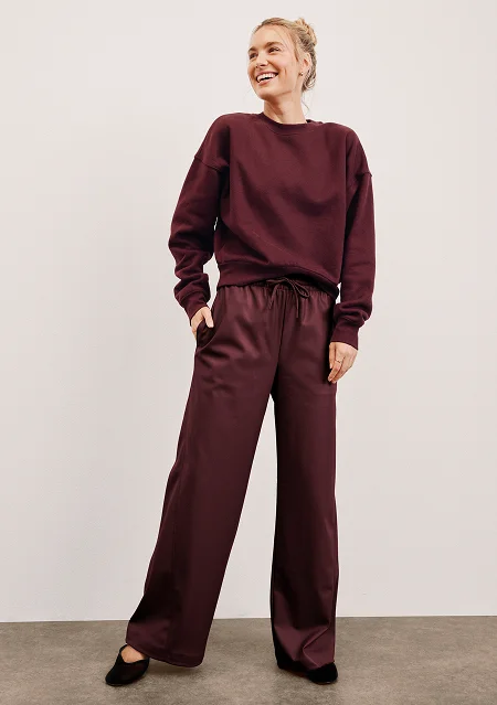Faux Leather Pant in Dark Cherry