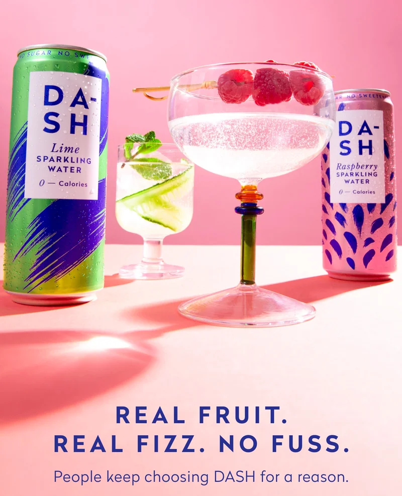 Real fruit. Real fizz. No fuss