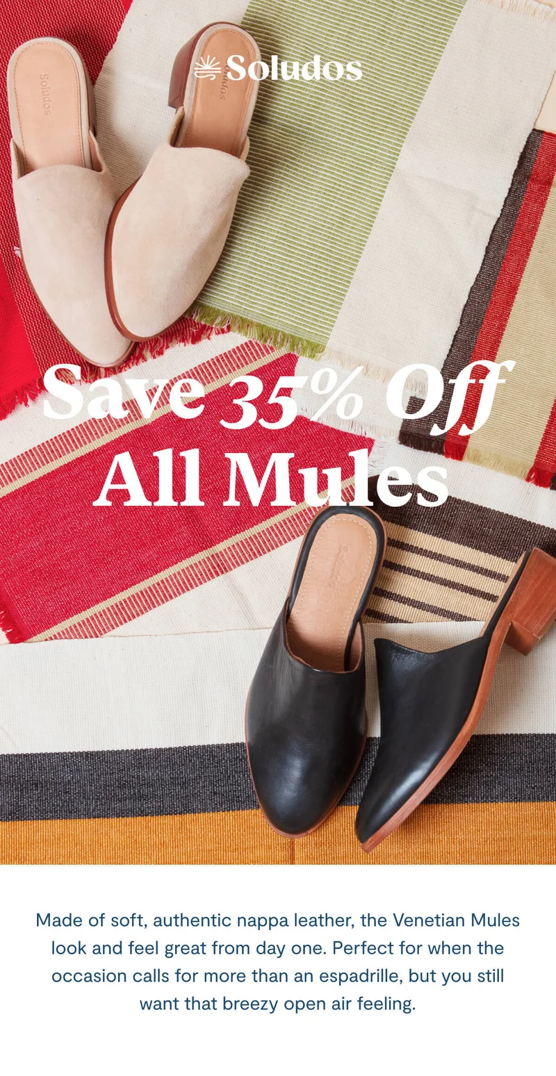 Save 35% Off All Mules