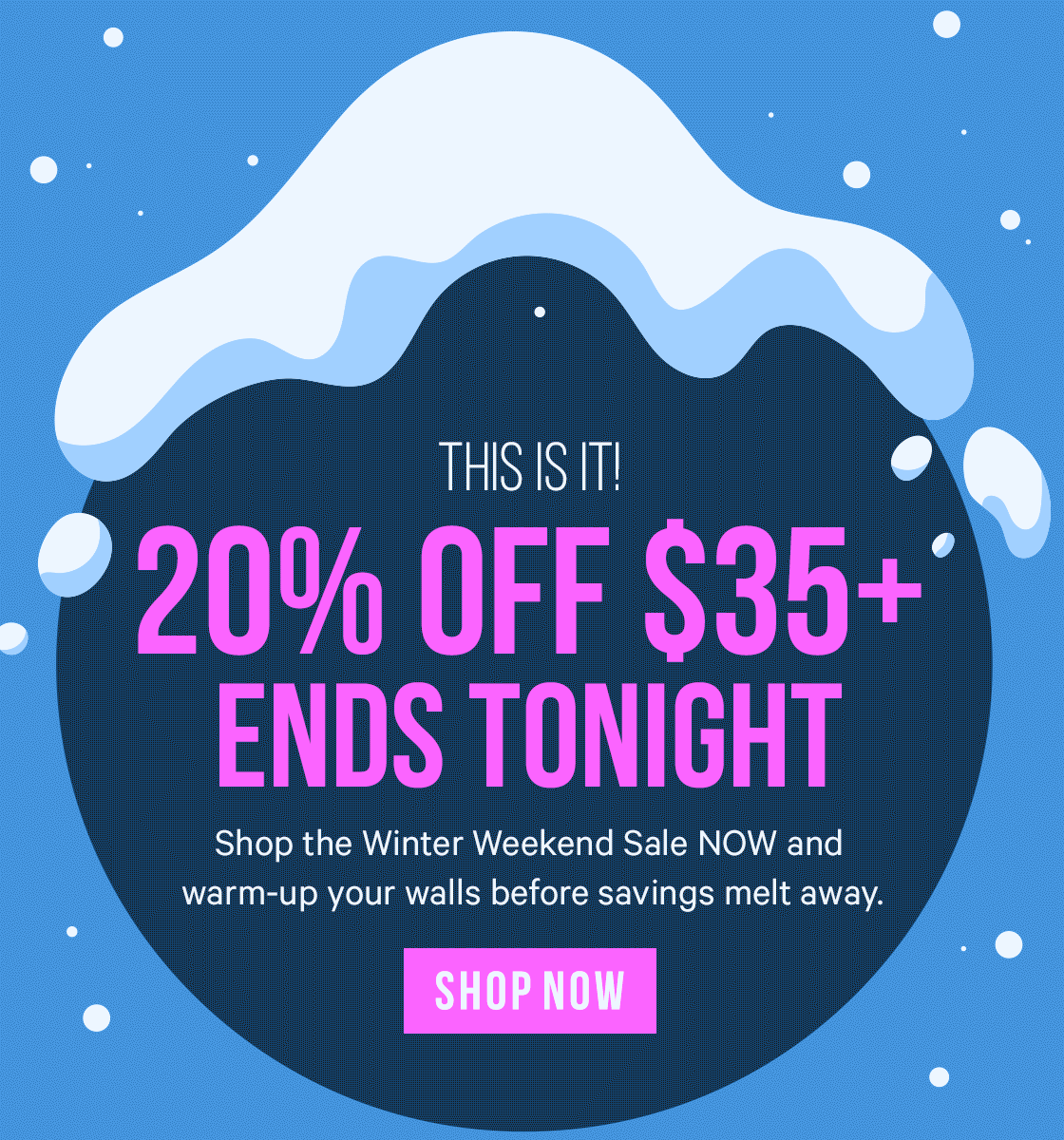 Winter Weekend Sale Ends Tonight - 20% Off Your Purchase of $35+