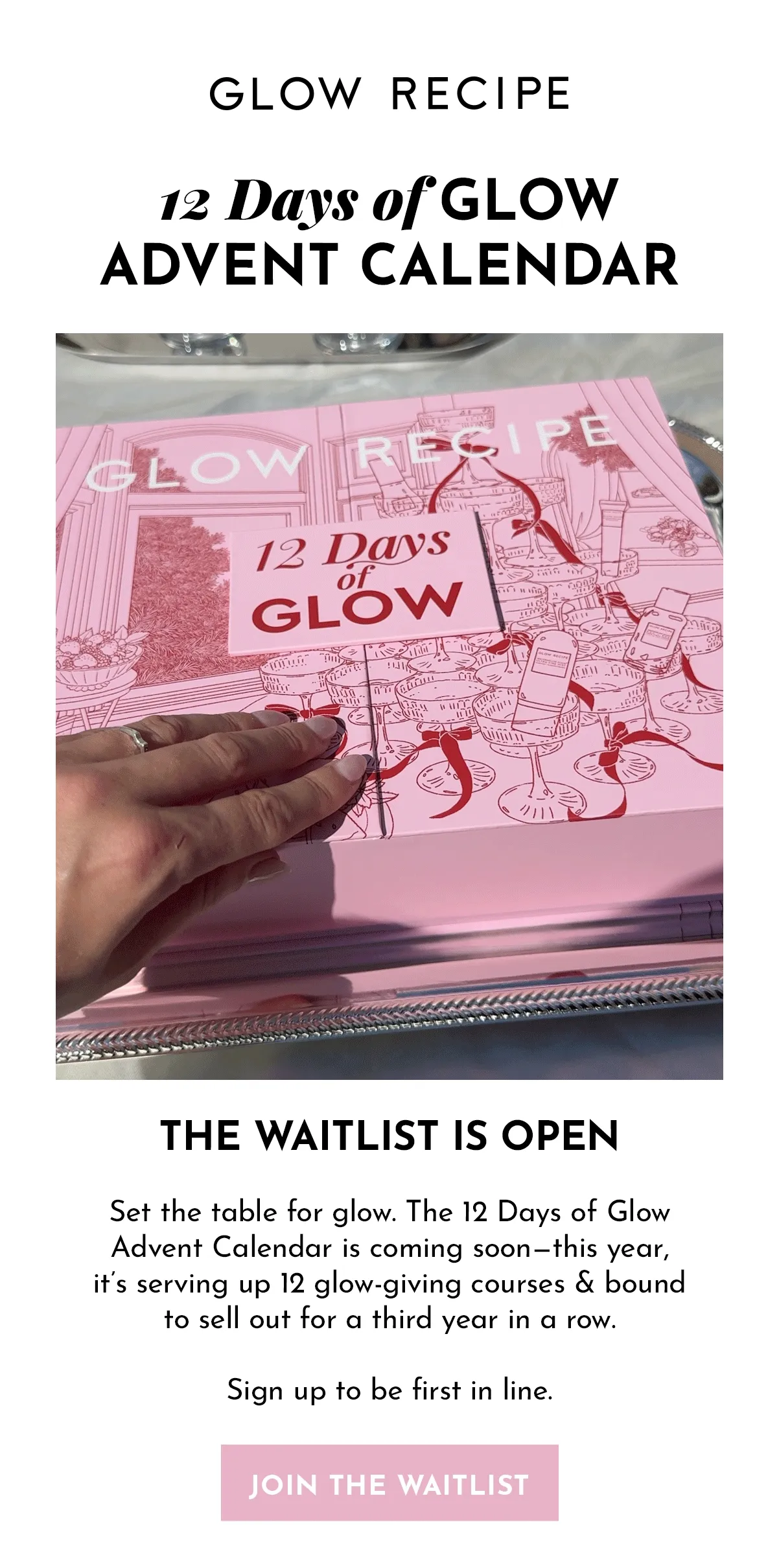 Join the waitlist - 12 days of glow advent calendar