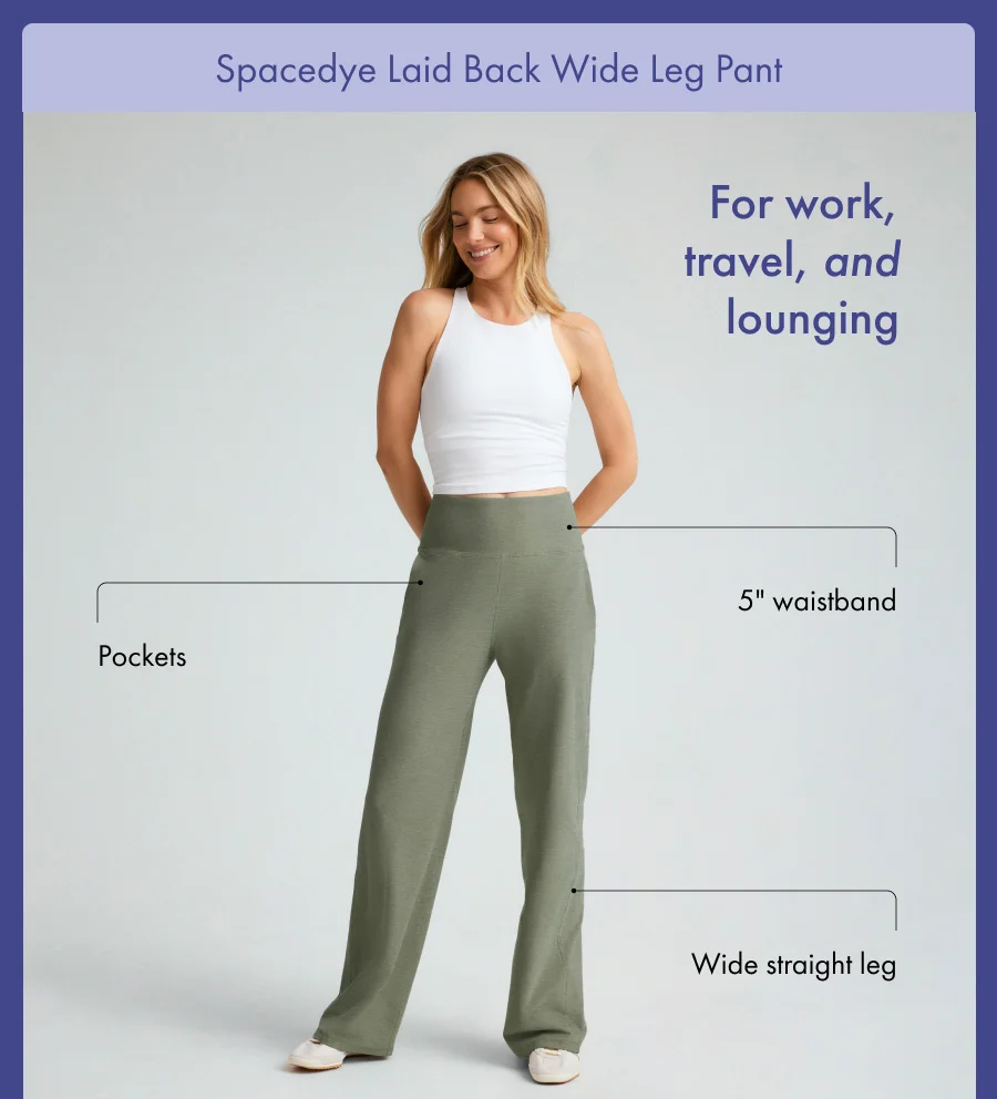 Spacedye Laid Back Wide Leg Pant in Grey Sage Heather