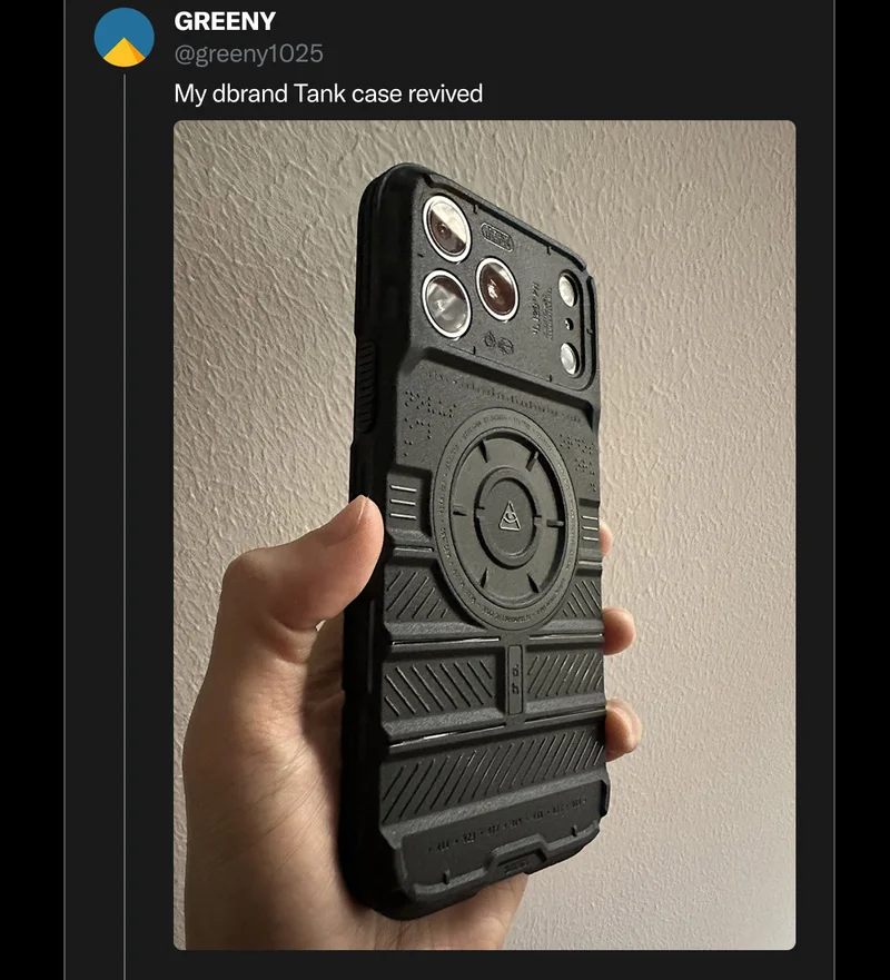 @greeny1025 on Twitter: "My dbrand Tank case revived"