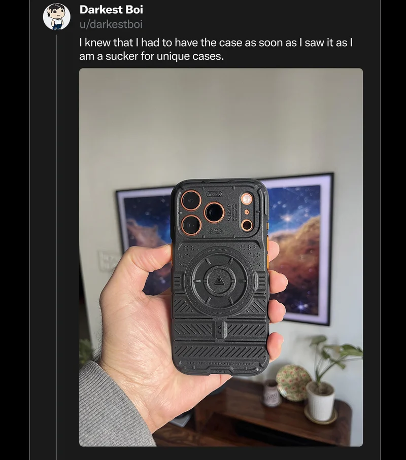 u/darkestboi on Reddit: "I knew that I had to have the case as soon as I saw it as I am a sucker for unique cases."