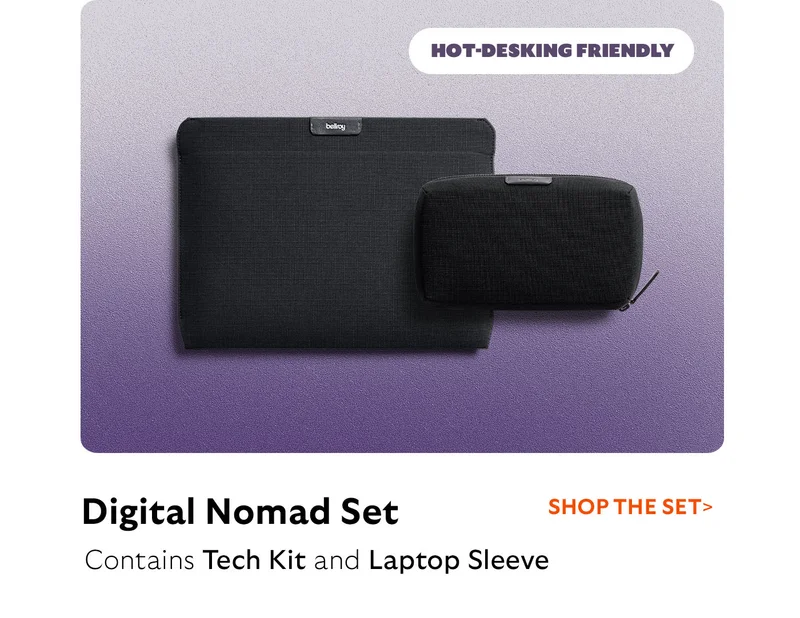 Digital Nomad Set Contains Tech Kit and Laptop Sleeve [Starburst] Hot-desking friendly