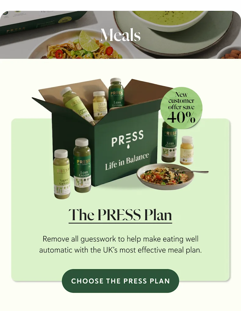 The PRESS Plan: Remove all guesswork to help make eating well automatic with the UK’s most effective meal plan.