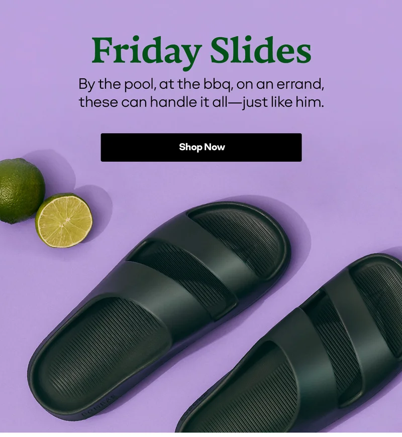 Friday Slides | By the pool, at the bbq, on an errand, these can handle it all—just like him. | Shop Now