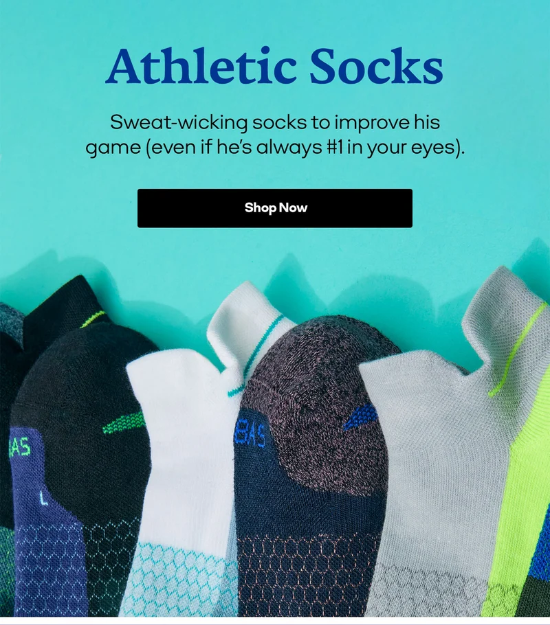 Athletic Socks | Sweat-wicking socks to improve his game (even if he's always in your eyes). | Shop Now