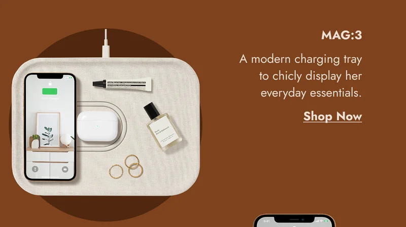 MAG:3 A modern charging tray to chicly display her everyday essentials. Shop Now