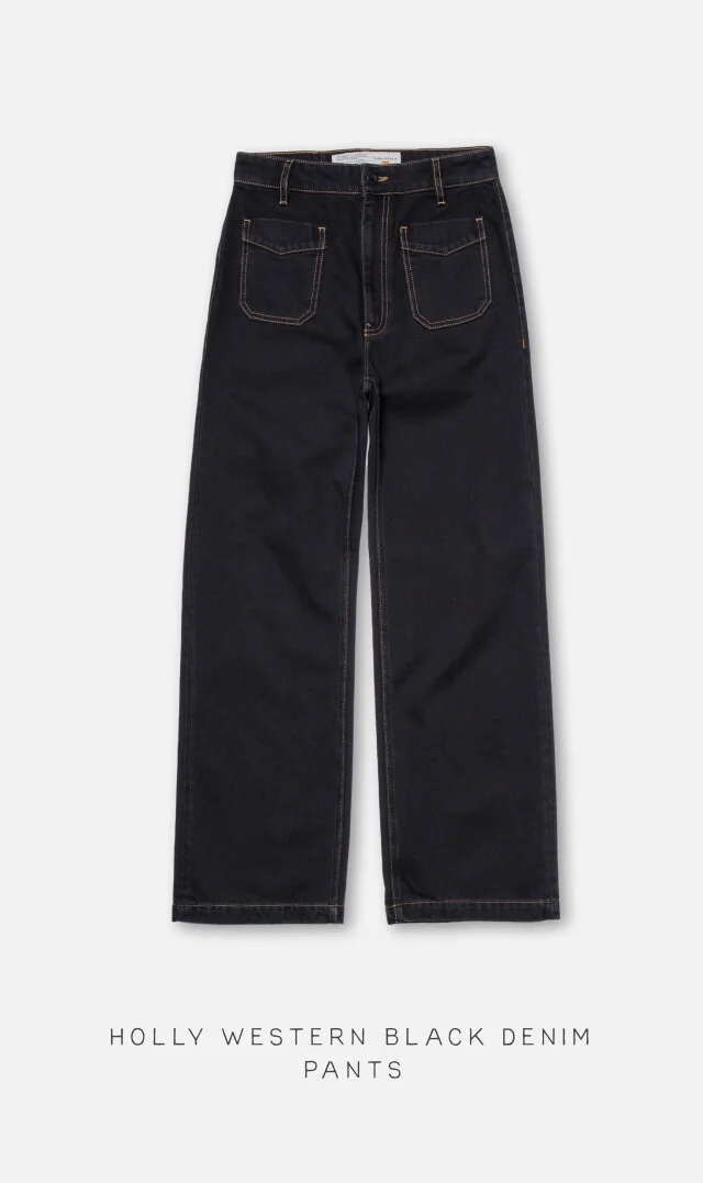 Holly Western Black Denim Pants