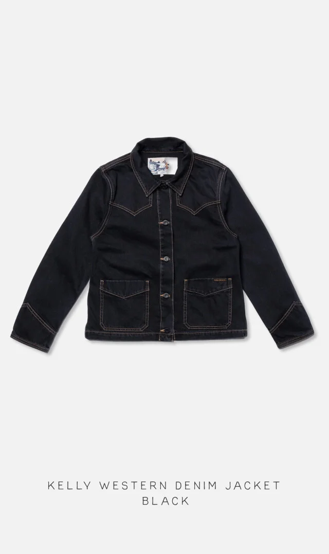 Kelly Western Denim Jacket Black