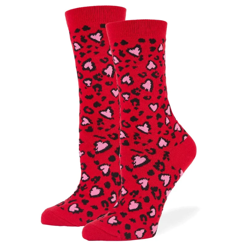 Image of Cheetah Heart Women's Crew Sock