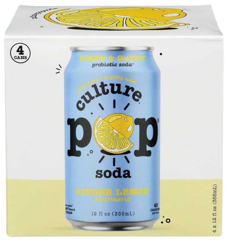 Image of Culture Pop Ginger Lemon Soda (4 Pack)