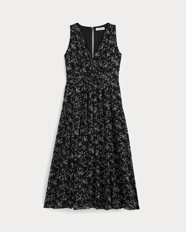 Image | Maxi Dress in Silk Georgette | Floral/Black