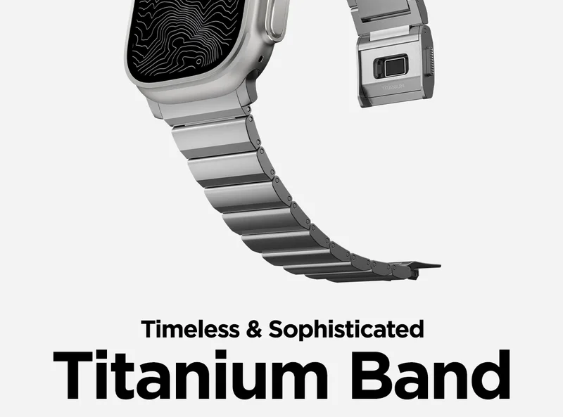 Timeless and Sophisticated. Titanium Band. Built from Grade 5 Titanium and an advanced Diamond-Like Carbon coating, this band is engineered to be as light as possible while giving you the elegance and durability of a classic metal link bracelet. Shop Now.