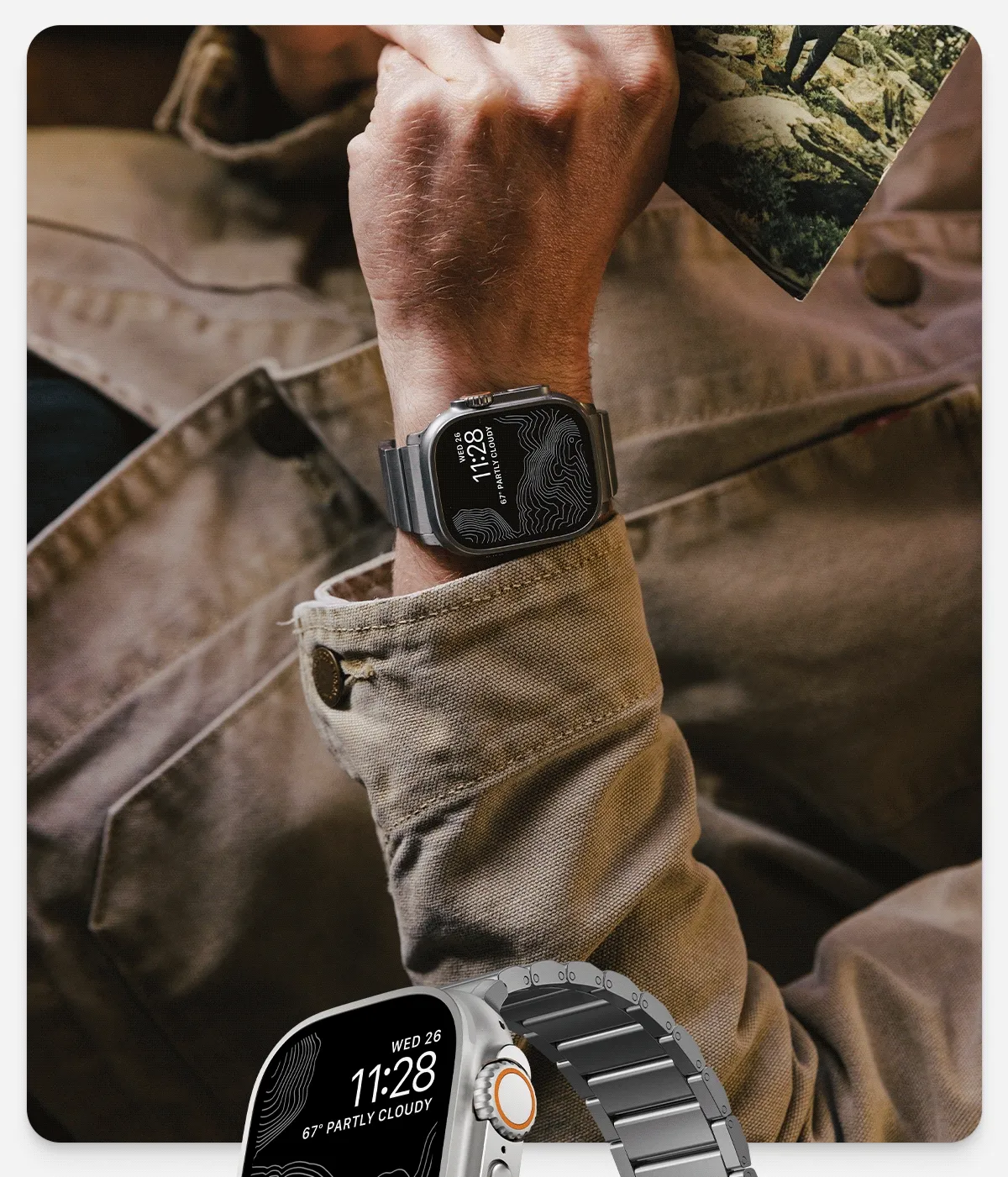 Timeless and Sophisticated. Titanium Band. Built from Grade 5 Titanium and an advanced Diamond-Like Carbon coating, this band is engineered to be as light as possible while giving you the elegance and durability of a classic metal link bracelet. Shop Now.