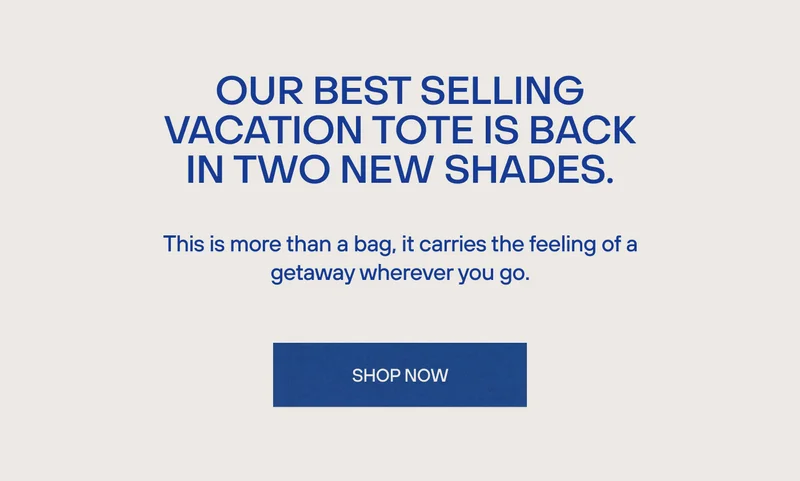 Or Vacation Tote is Back.