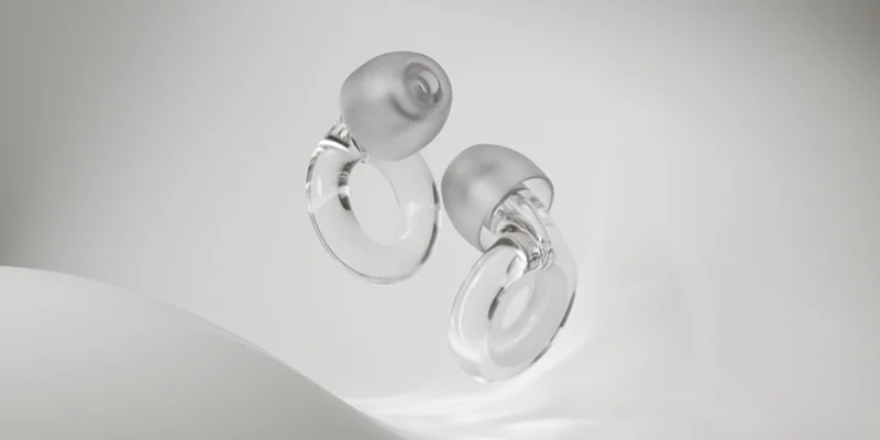A pair of Clear Loop Engage 2 earplugs.