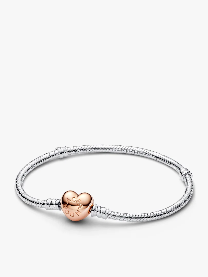 Moments Heart & Snake Chain Bracelet