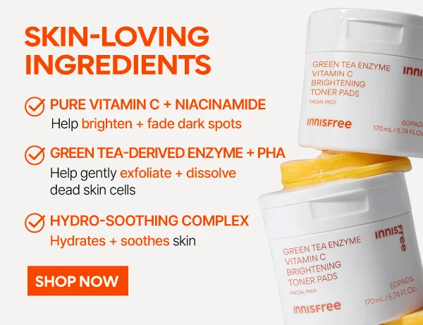 Green Tea Enzyme Vitamin C Brightening Toner Pads
