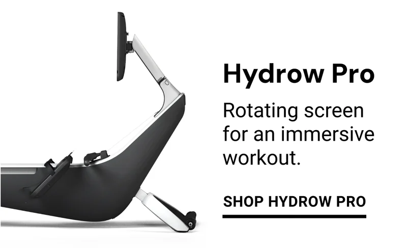 Hydrow Pro. Rotating screen for an immersive workout. Shop Hydrow Pro.