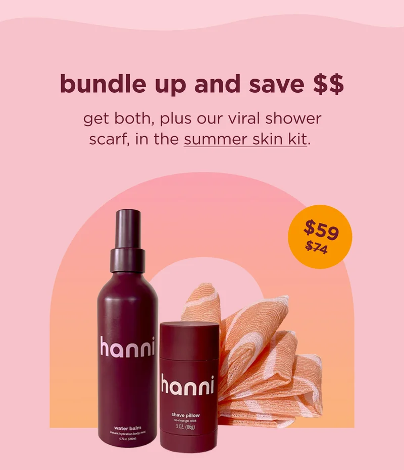 bundle up and save $$ get both, plus our viral shower scarf, in the summer skin kit.