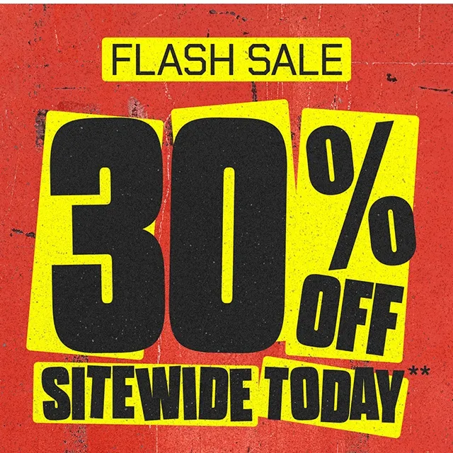 Flash Sale 30% Off Sitewide Today. Exclusions Apply. Shop Now