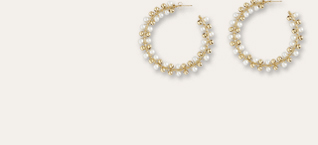 Beaded Hoops - Gold