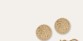 Hammered Disc Earrings - Gold