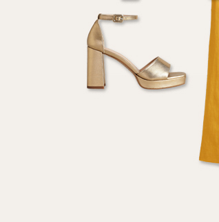 Heeled Platform Sandals - Gold Metallic Leather
