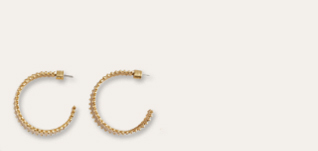Hammered Bobble Hoops - Gold