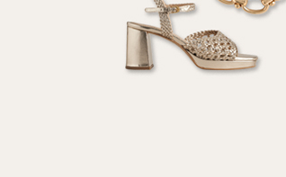Woven Platform Sandals - Gold Metallic Leather