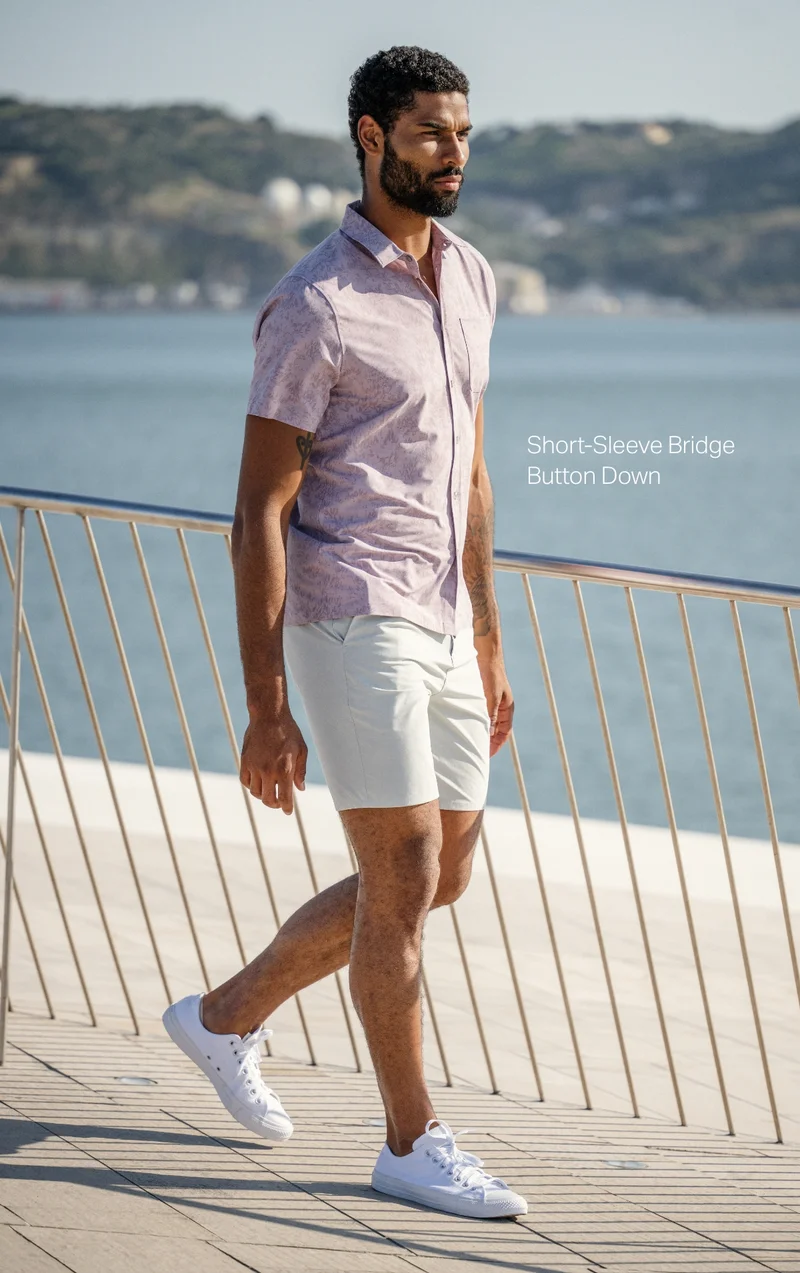 Short-Sleeve Bridge Button Down