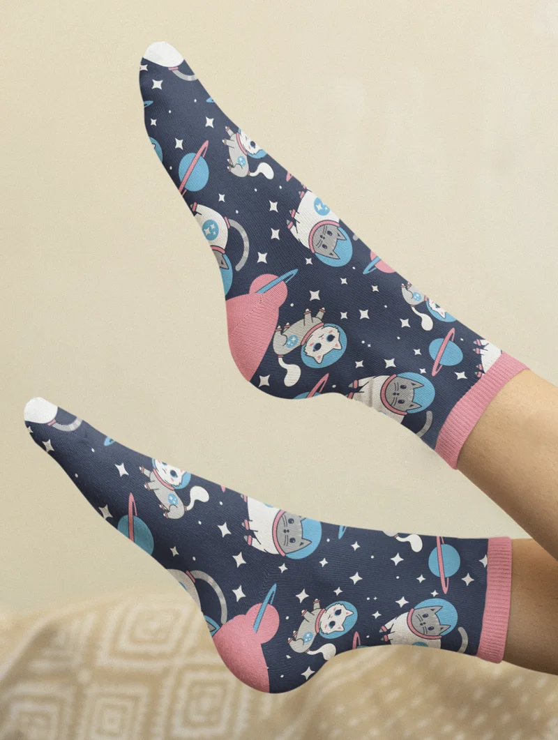 Image of Mix & Match Meowter Space Cat Socks (3-Pack)
