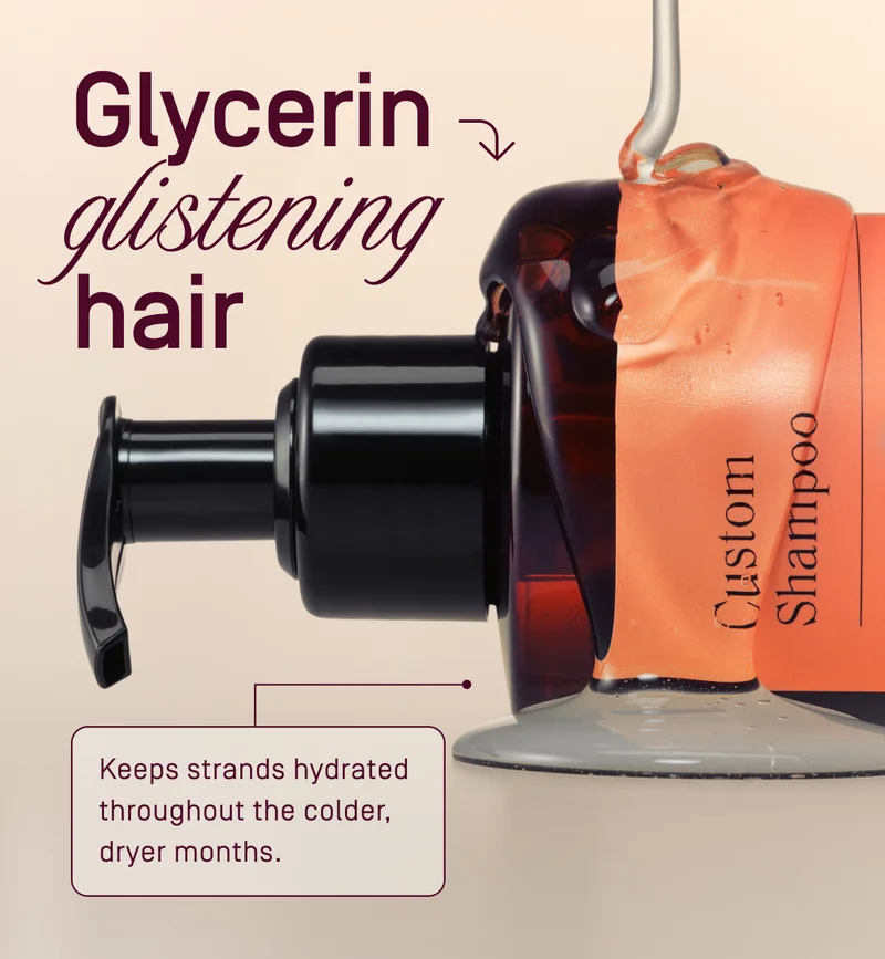 Glycerin glistening hair