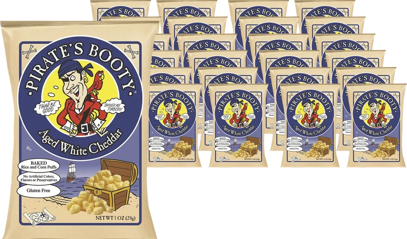 Image of LOW INVENTORY!<br>Pirate's Booty Aged White Cheddar Puffs (24 Pack)