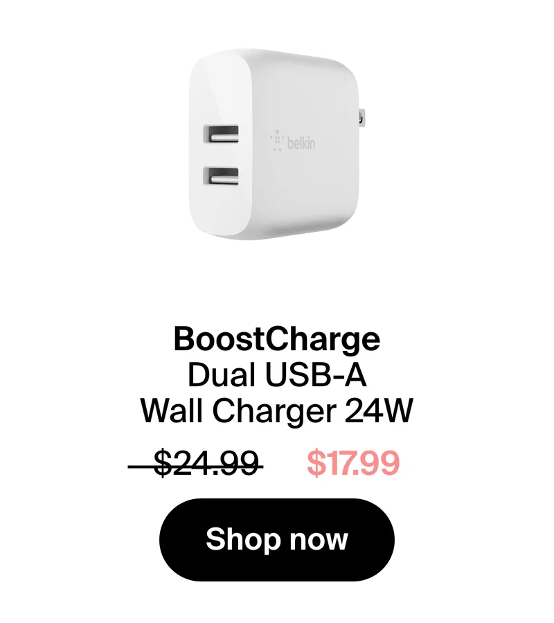 BoostCharge Dual USB-A Wall Charger 24W